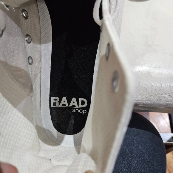 RAAD Shop White Canvas High-Top Sneakers With Red Koi Fish Design US 11M / EU 45 - Picture 2 of 8